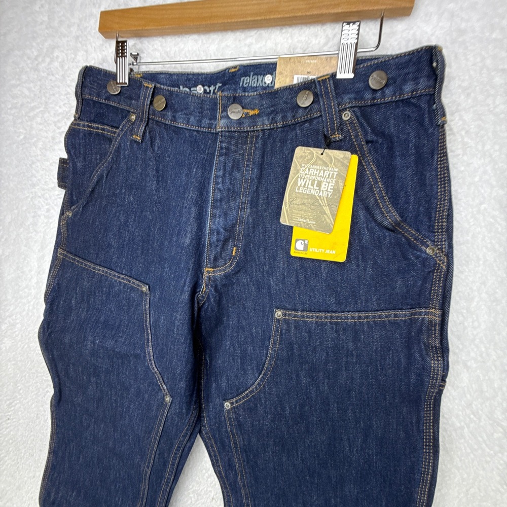 Carhartt Relaxed Fit Double Front Rugged Flex Utility Logger Jeans 33x30 NWT